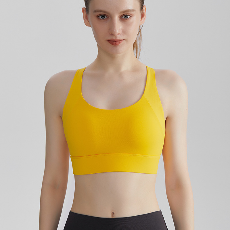 [personalizada] nueva ropa interior deportiva de alta resistencia mujer taza fija I-shape belleza cinturón de hombro chaleco de yoga