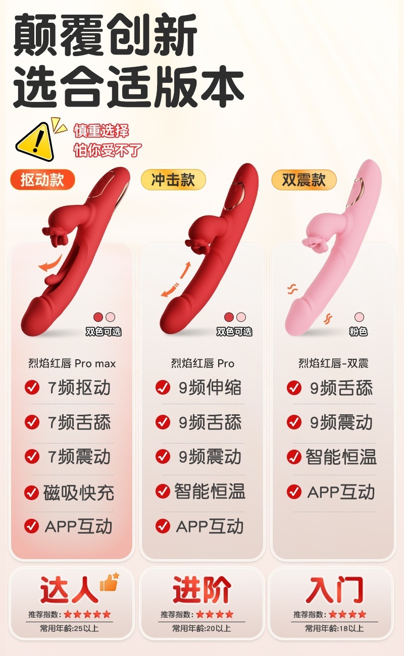 Galaku Flame Red Lip App-Controlled Suction Tongue Licking Vibrator — detail image 17
