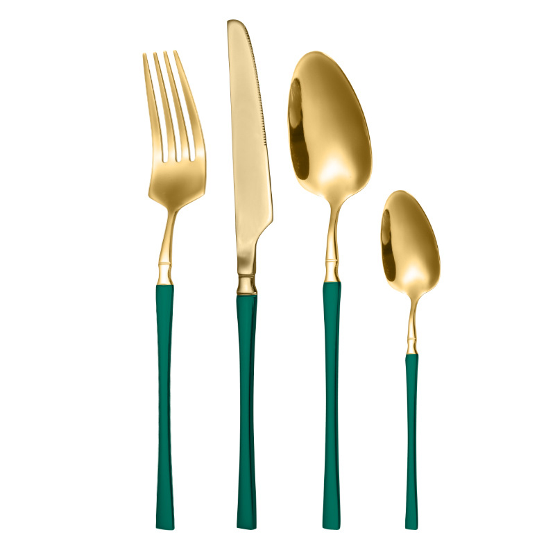 작은 허리 다크 그린 골드 4종 세트