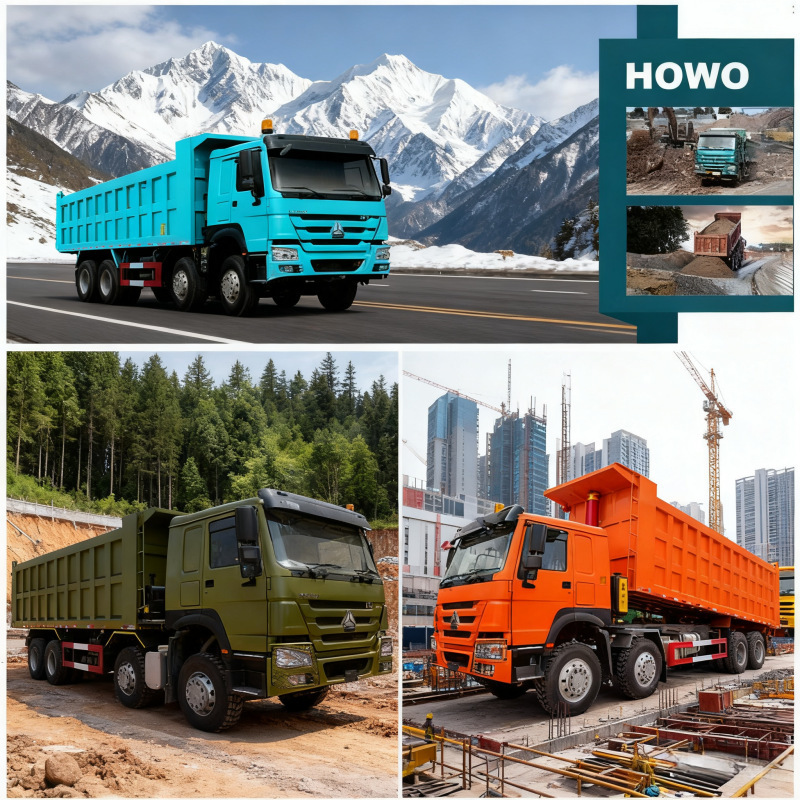 Export of Brand New and Remanufactured Howo 371 Dump Truck, Tractor Truck, Rear Eight-Wheel Dump Truck, 380 Horsepower Dump Truck