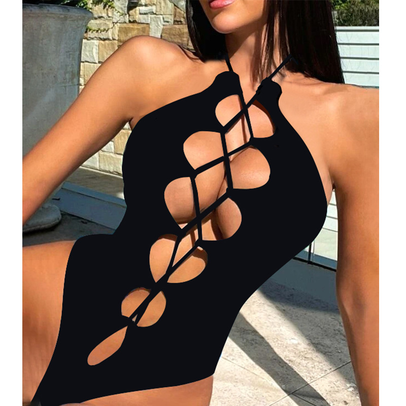 2026 New Style Swimsuit with Cut-Out Straps, Sexy One-Piece Black Tight-Fitting Swimsuit for Women, Bikini Cross-Border Swimwear for Women 2026 New Style Swimsuit with Cut-Out Straps, Sexy One-Piece Black Tight-Fitting Swimsuit for Women, Bikini Cross-Border Swimwear for Women