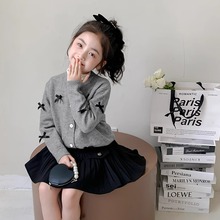 女童开衫毛衣春秋2025新款韩版儿童洋气上衣春装女孩春季针织外套