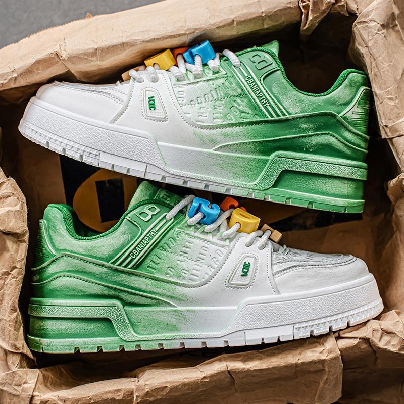 Zapatillas de hombre de moda 2025, zapatillas de deporte casuales de moda de nicho rosa, zapatos de todo fósforo para estudiantes coreanos