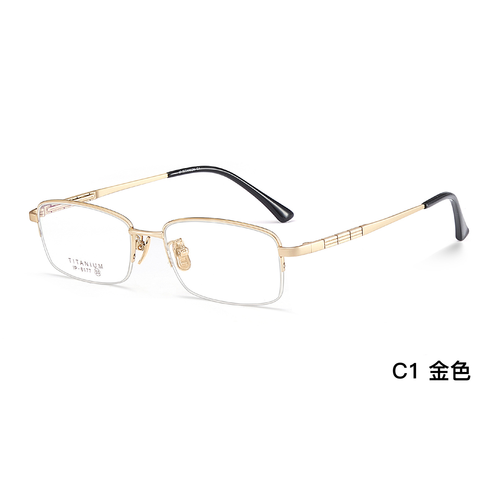 Temperamento medio marco de élite para hombres de titanio puro marco de gafas de gran pared de gafas de titanio galvanizado al vacío IP Danyang al por mayor con gafas