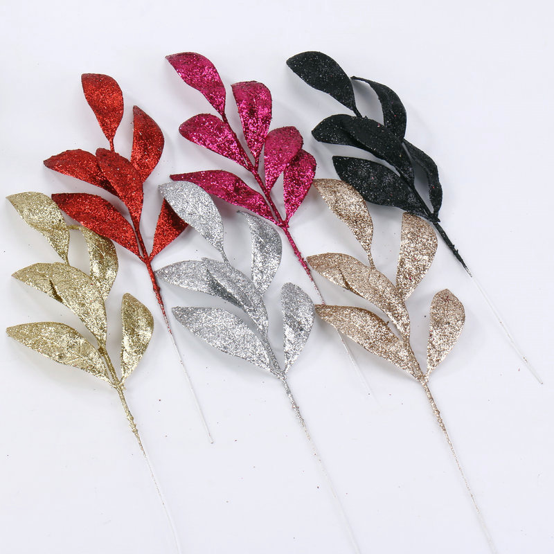 Simulated Gold Leaf Tree Leaves Persian Leaves Christmas Tree Wreath Decoration Accessories Olive Leaves Handmade DIY Simulated Leaves