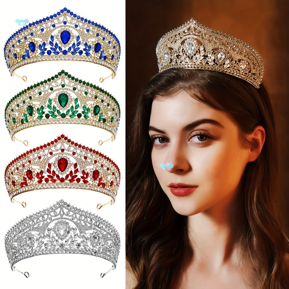 1pc Retro Princess Crown Jewelry 1pc Retro Rhinestone跨境