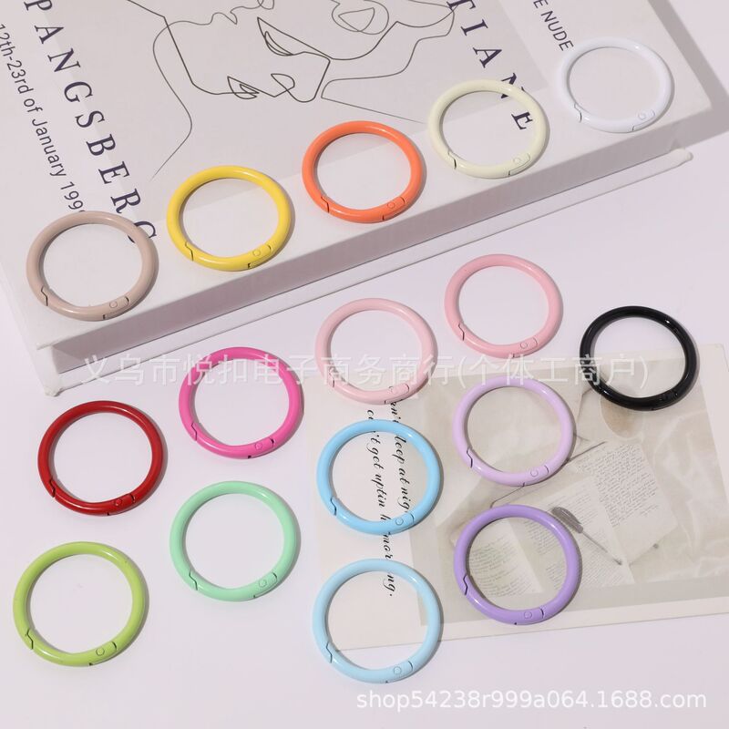 Candy Colorful 40mm Spring Ring Colorful Keychain Spring Ring Zinc Alloy Backpack Doll Pendant Accessories Wholesale Candy Colorful 40mm Spring Ring Colorful Keychain Spring Ring Zinc Alloy Backpack Doll Pendant Accessories Wholesale