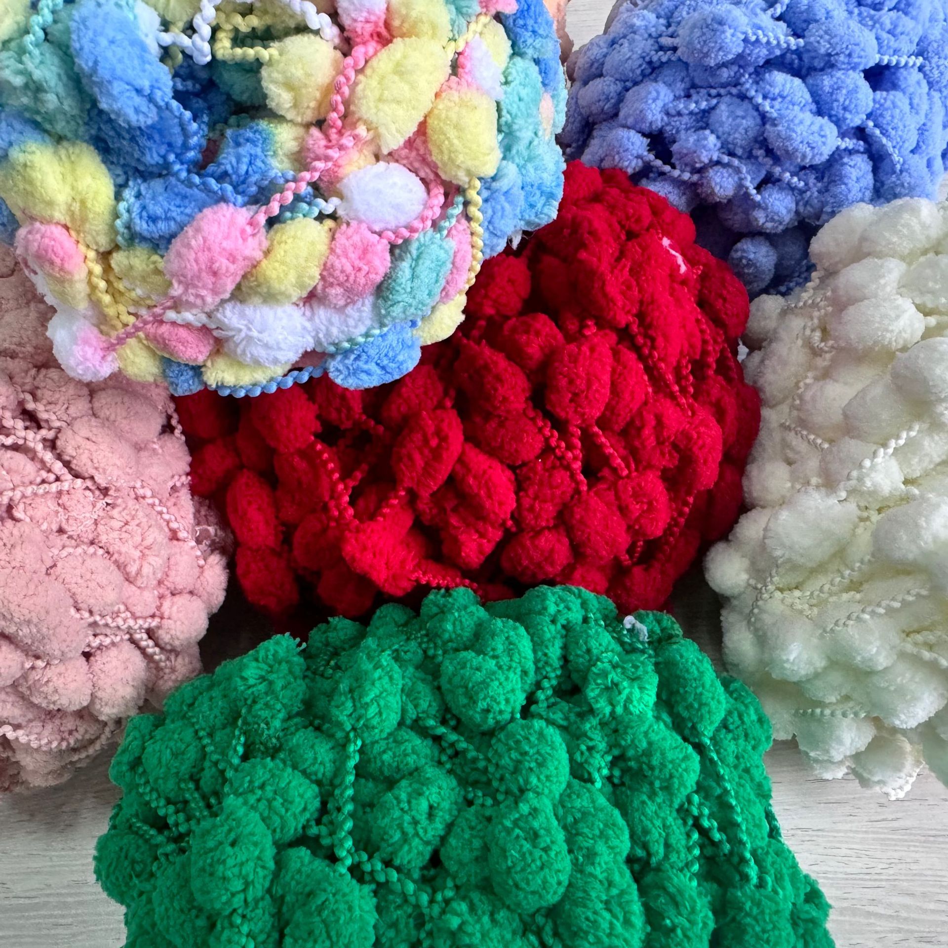 100g球球线花色手工编织diy纱线织毯子苔藓地毯段段绣毛线团