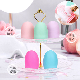 5 Color spot wholesale silicone scrubbing egg makeup brush cleaning brush lines silicone egg brush beauty tools