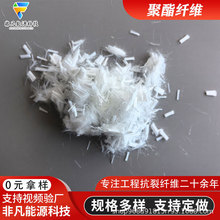 聚酯纤维厂家供应 高强度混凝土抗裂纤维路面工程聚酯短纤维