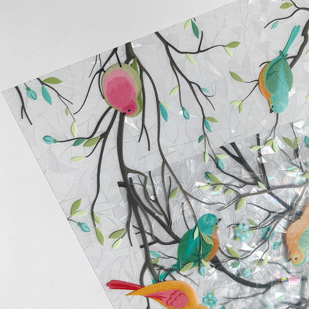 140g Weight Glass paster Home Textiles & Decor Type PVC Material Leaf Pattern Casual, Pastoral Style Casual Pastoral Leaf PVC Glass Paster Wall Art 47