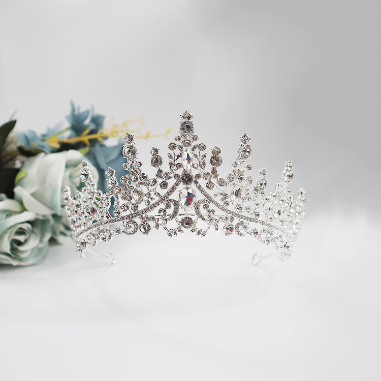 Coronas populares europeas y americanas, corona de princesa, corona de boda con diamantes de imitación, corona de cristal para novia, diadema para el cabello.