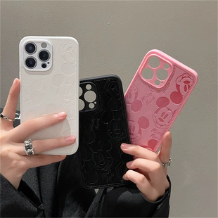 Чехол для телефона Apple совместим с iPhone 11–16, экокожа, дизайн «Микки», защитный