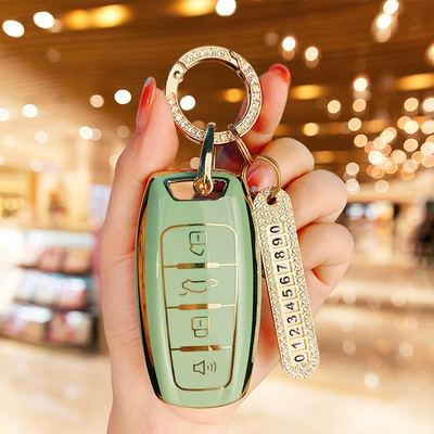 Car key bag: H2S, Chitu, F7X, Suitable for Both - matcha-greensingle-case-gold-diamond-ring-number-card