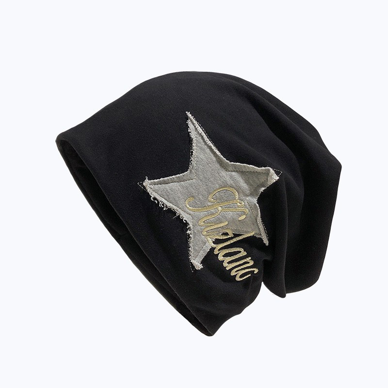Algodón universitaria americana sombrero de pila de viento para mujeres otoño y invierno nicho de marea inins estrella gorro de protección de orejas gorro de luna