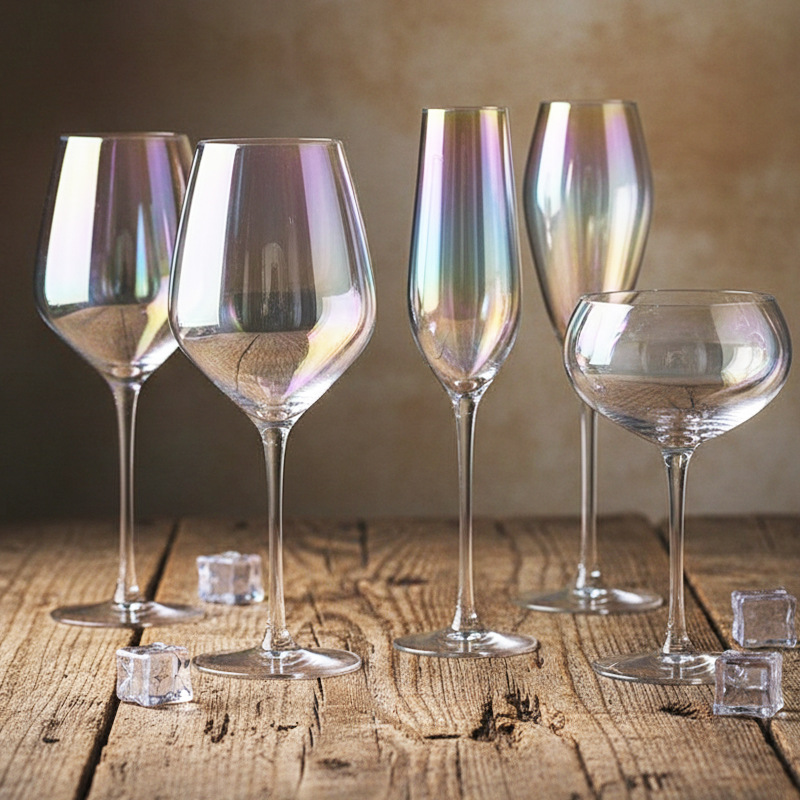 Colorido de iones chapado regalo cristal copa de vino copa de champán colorido copa de vino Copa pequeña Hada copa de vino
