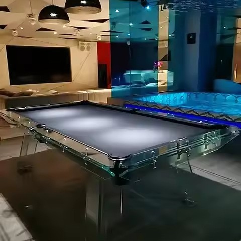 Mesa de billar acrílico americano negro ocho uso de mesa de billar de alta gama acrílico fábrica de mesa de billar estándar