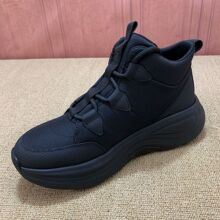 广州冬季新款高帮休闲时尚百搭舒适男鞋厚底科技布加绒保暖棉鞋