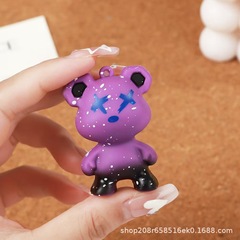 かわいい漫画シリコン星空熊キーホルダーファッションカップル人形ペンダントクリエイティブ自動車キーホルダー卸売り