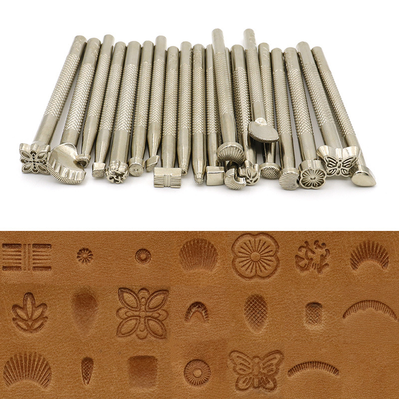 Leather Carving Printing Chong 20 Pieces Set Vegetable Tanned Leather Leather Bag Sewing diy Manual Knocking Leather Art Making Tool Leather Carving Printing Chong 20 Pieces Set Vegetable Tanned Leather Leather Bag Sewing diy Manual Knocking Leather Art Making Tool