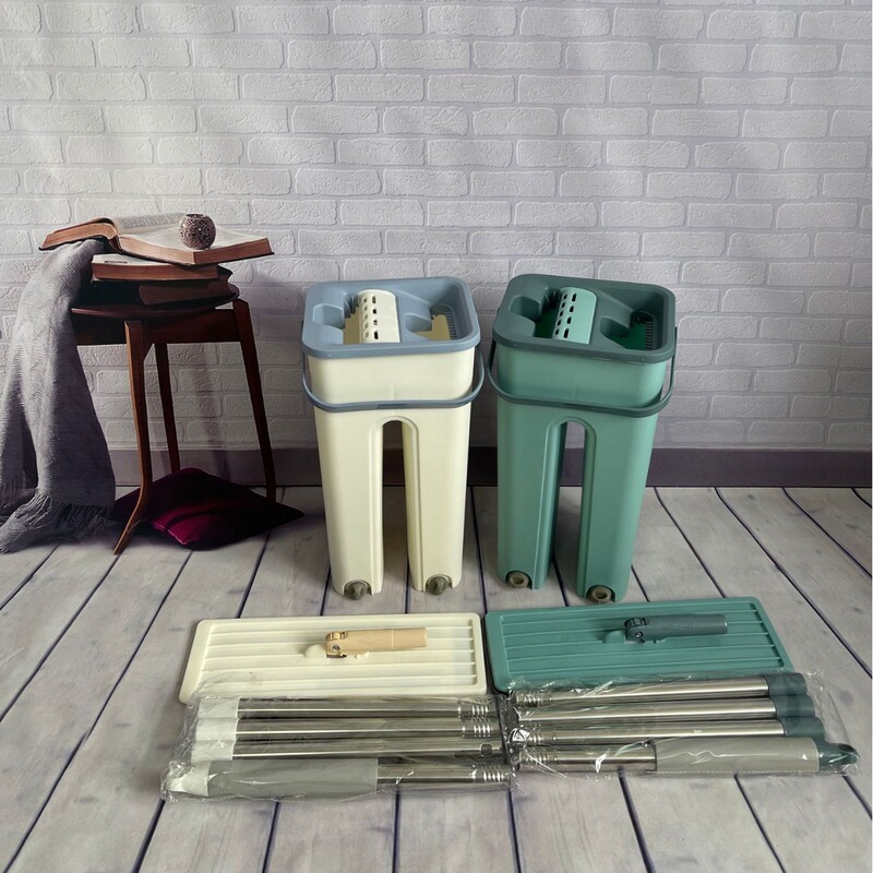 Wholesale Foreign Trade Hands-Free Flat Mop, Hands-Free Mop, Lazy Mop, Mop Bucket, Floor Cleaning Mop