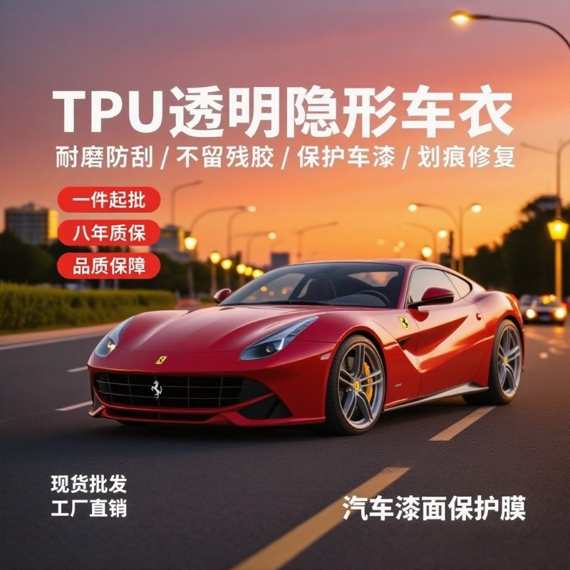 TPU automóvil invisible ropa de carro transparente cuerpo pintura película protectora PPF película de adhesión fábrica de rollo completo al por mayor