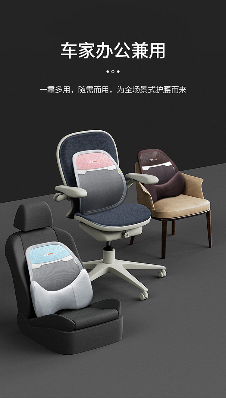 Car Lumbar Support for All Seasons, Anti-Sweat Mesh Breathable Office Sedentary Lumbar Support Cushion, Car Seat Memory Foam Lumbar Support