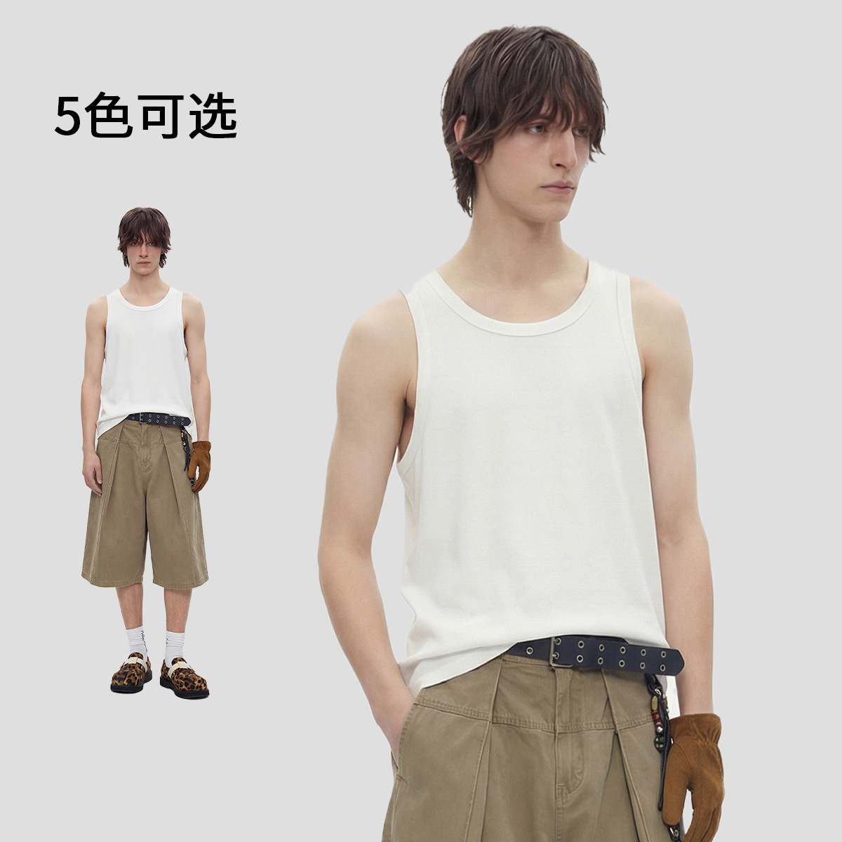 Camiseta sin Mangas Deportiva para Hombre Poliéster Resistente al Desgaste para Ocio