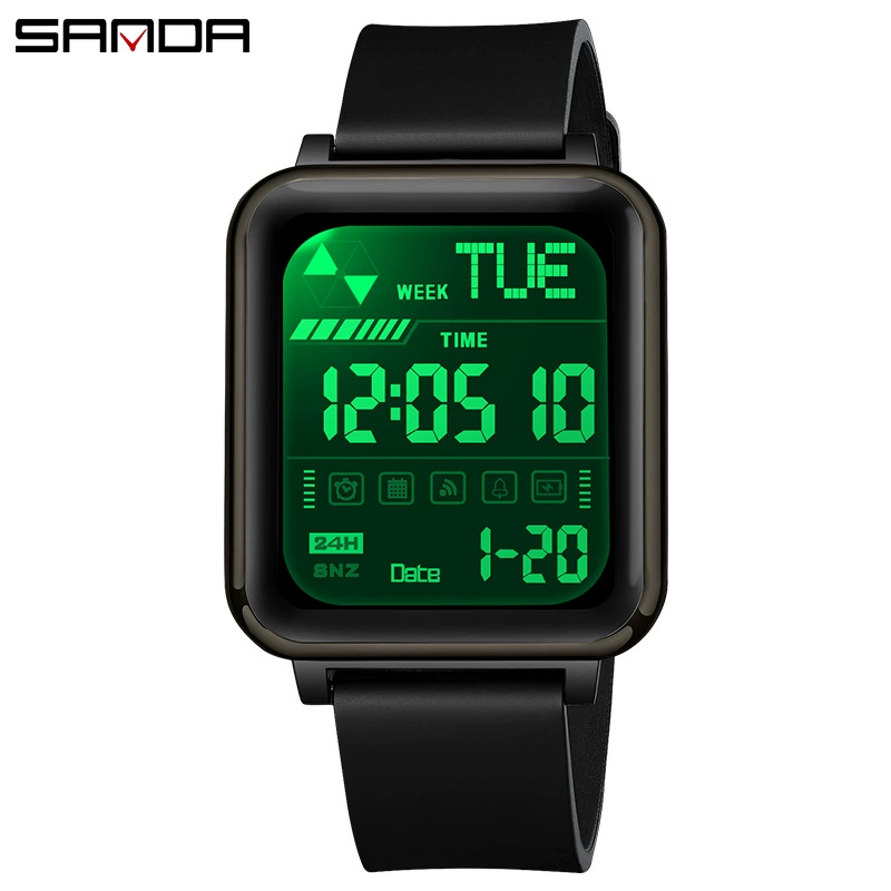 三达 Trend Square Universal Waterproof Men's Watch for Men and Women, Digital Watch