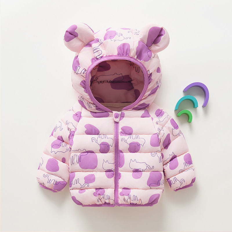 New spring and autumn children's cotton-padded jackets, lightweight, cute, short baby coats for boys and girls.