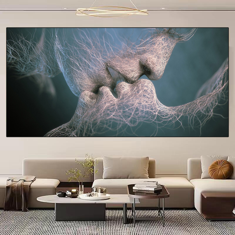 AliExpress hot selling couple love kiss canvas painting European and American fantasy abstract art bedroom living room hanging painting AliExpress hot selling couple love kiss canvas painting European and American fantasy abstract art bedroom living room hanging painting