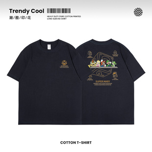Summer base trend cotton T-shirt, with short sleeve, oversize, for beloved