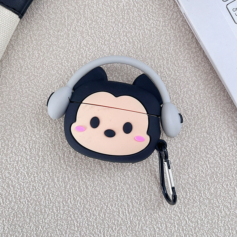 Силиконовый защитный чехол (Apple AirPods) — дизайн с мультфильмами и карабином, подходит для 1/2/3/Pro/Pro2