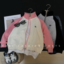 2025儿童立领外套春秋款棒球服男童夹克新款女童撞色春秋衣服批发
