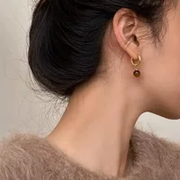 Yuanyou Maillard серьги с натуральным камнем тигрового глаза, асимметричные серьги в форме сердца, элегантные серьги в иностранном стиле в стиле ретро
