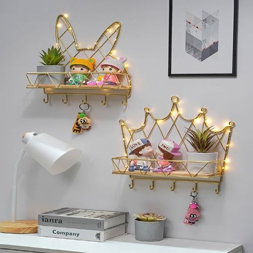 Punch-free entrance key hook wall decoration doorway wall hanging bedroom wall coat and hat hanging rack wrought iron storage rack