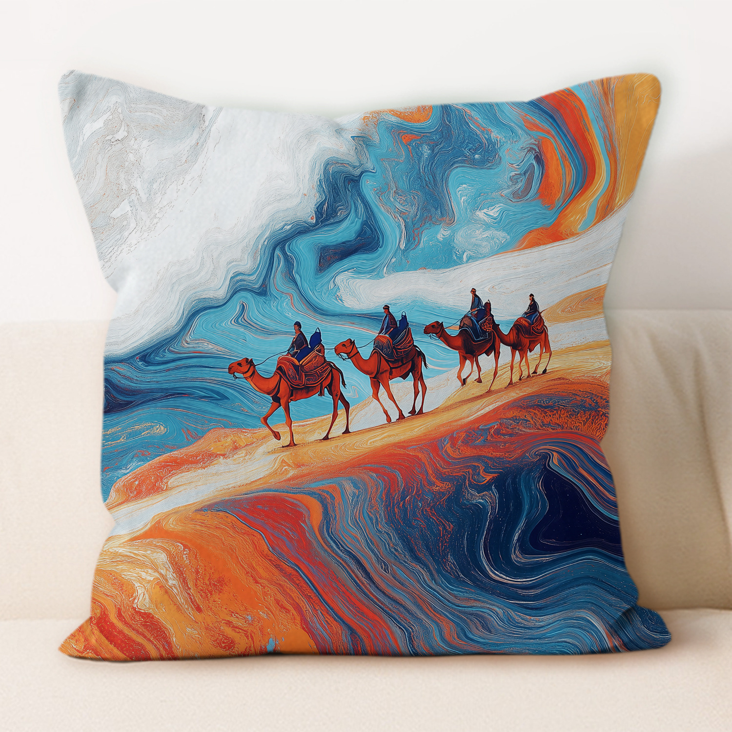 Desierto Dunhuang almohada de viento estilo chino decoración del hogar almohada de almuerzo almohada de almuerzo almohada al por mayor