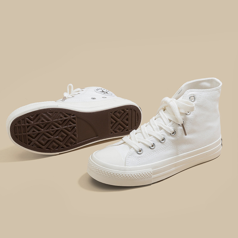 Retro clásico de la década de 1970 tres veces vulcanizado aceite brillante zapatos de lona de alto perfil para hombres y mujeres parejas de zapatos de skate de estudiantes versátiles