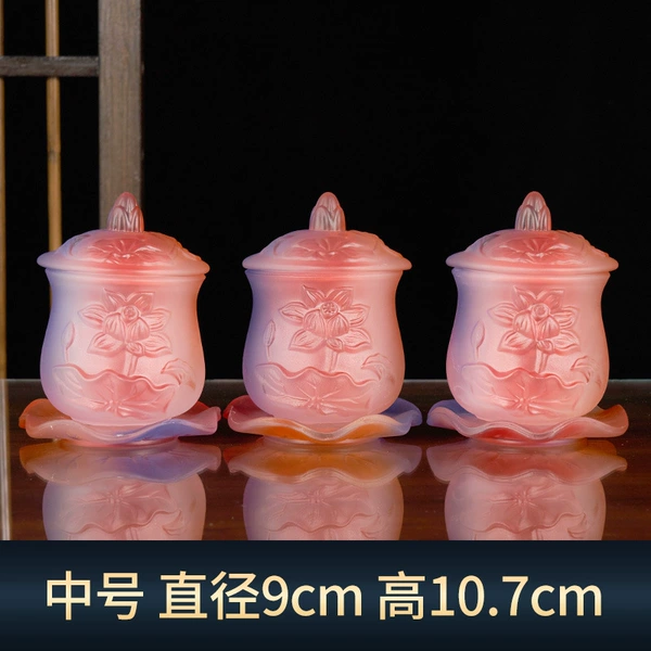 [中号红彩色琉璃三连杯]