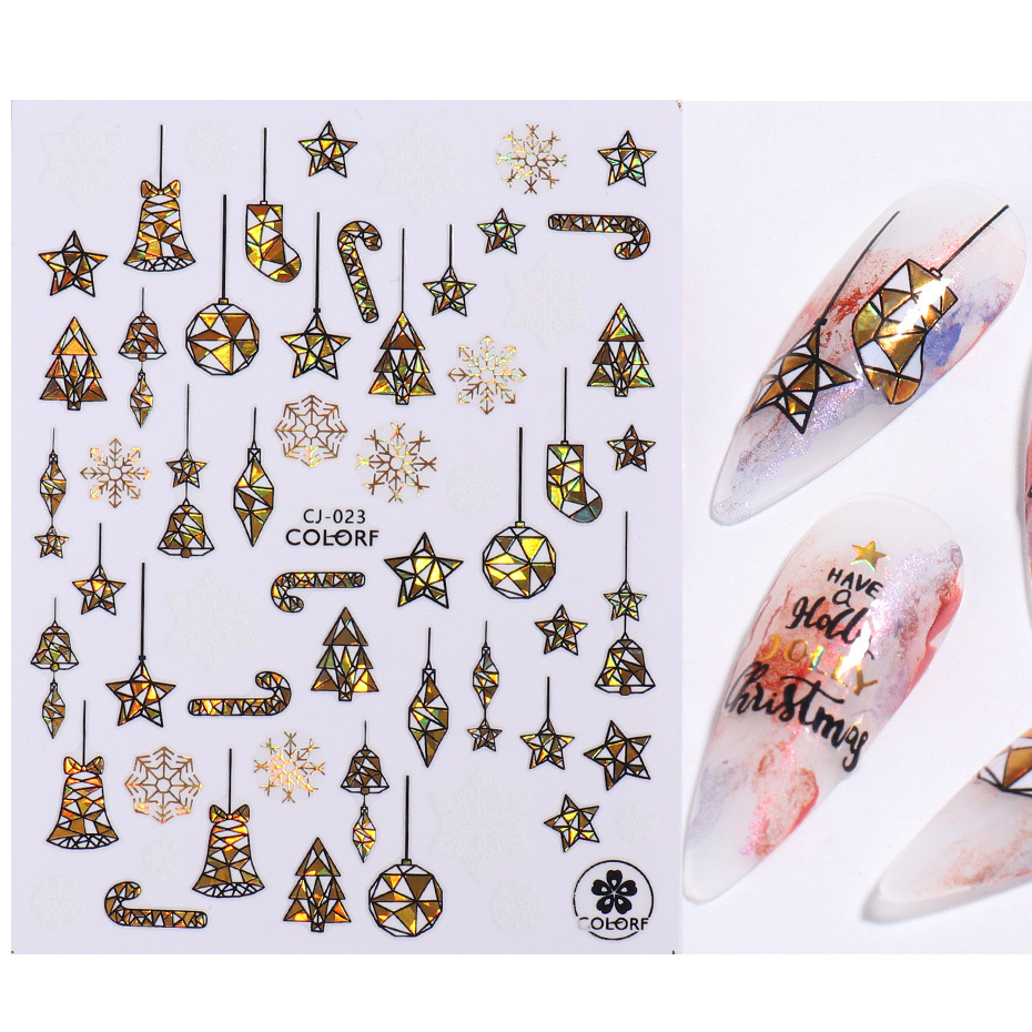 3g Weight Nail Patches Nail Supplies 1 Piece Quantity Santa Claus Pattern Simple Style Style Simple Style Santa Claus Paper Nail Patches 1 Piece 9