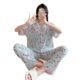 Live Cross-border Pajamas Women's Spring and Autumn Sweet Ins Style Cardigan Lace Short-sleeved Cloud Cotton Home Clothes Women's Suit