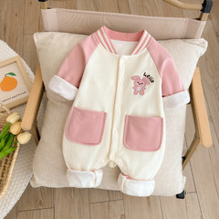 Baby clothes spring outfit newborn baby onesie outdoor super cute full moon hundred days ha shirt crawling suit spring and autumn outerwear