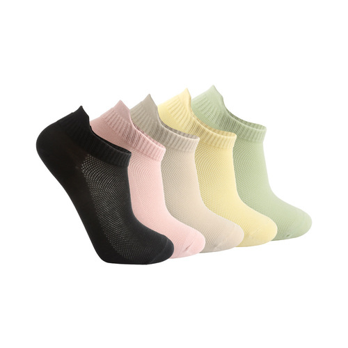 Spring new socks women's socks Xinjiang cotton women's boat socks antibacterial and deodorant socks sweat-absorbent solid color mesh breathable