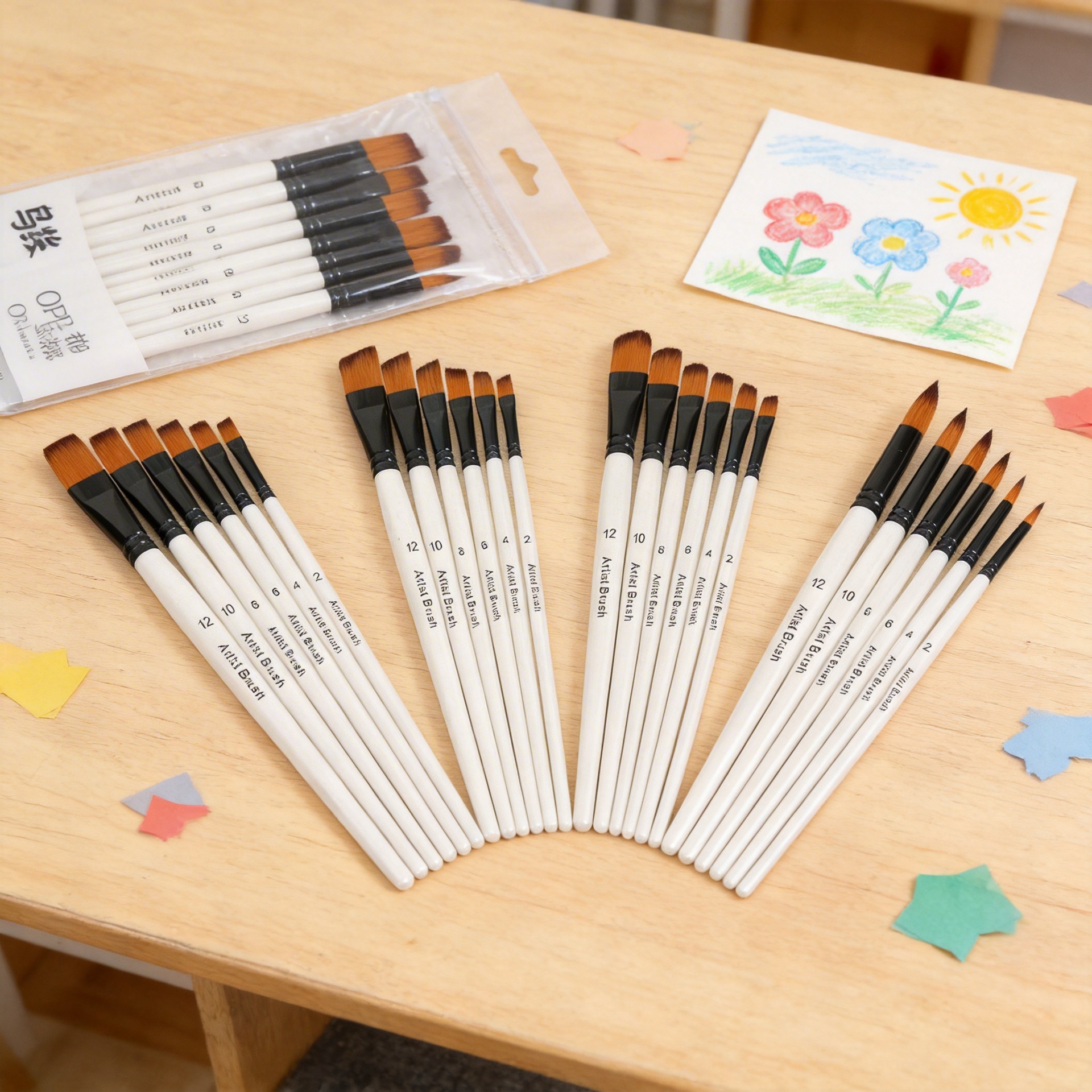 Wooden Gouache Watercolor Pen Oil Brush Manufacturer Training Class Wholesale Acrylic Brush Children's Set Art Supplies