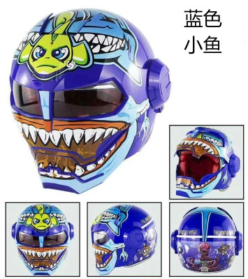 off-road face off-road personality helmet – Motosiklet kaskı (dəbilqə) - blue-fish-m