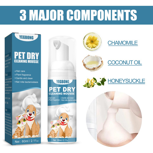 yegbong pet dry cleaning agent cat and dog bath dry cleaning foam shower gel no-wash deodorizing pet supplies