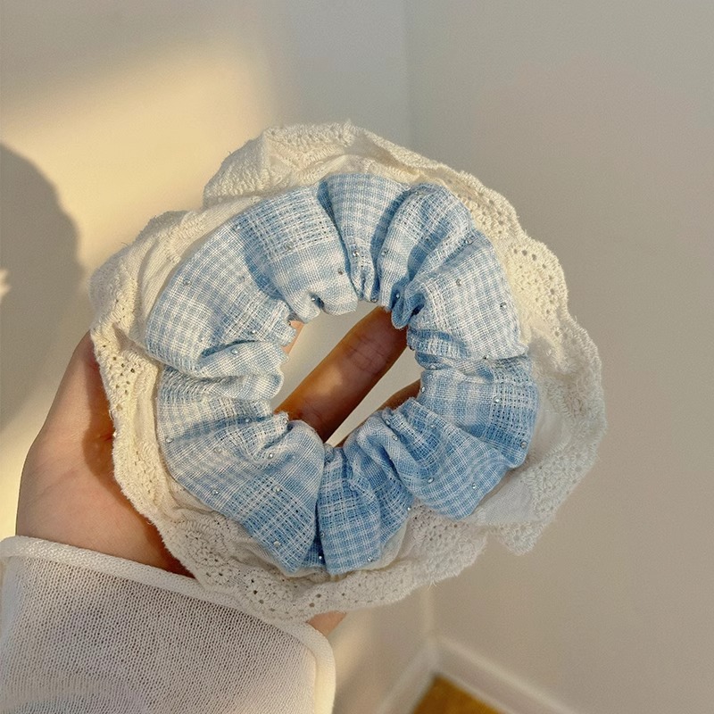 Satilla de seda más algodón relleno de terciopelo intestino grueso lazo para el cabello almohada para dormir