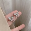 South Korean goods, earrings, retro brand silver needle from pearl, Chanel style, silver 925 sample, internet celebrity, wholesale