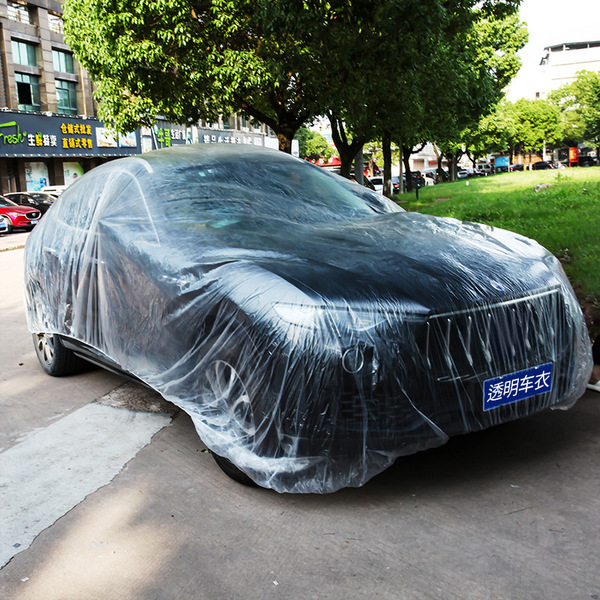 Disposable car jacket vehicle uses a transparent car hood car