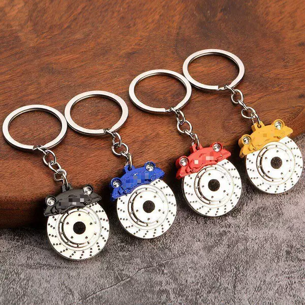 Creative Gift Brake Disc Wheel Hub Caliper Metal Keychain Car Modification Disc Brake Waist Hanging Key Ring Chain Pendant